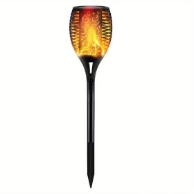 1pc Solar Powered Garden Lights, Outdoor Solar Pathway Torch Light With Flickering And Dancing Flame Light Landscape Lighting For Christmas Halloween