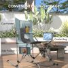 Folding Rocking Camping Chairs, Portable Chairs with Headrest, Cooler Bag, Cup Holder, Carry Bag, 2 Pack, Gray