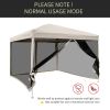 10x10 Pop Up Canopy Tent, Mesh Sidewalls, Adjustable Height, Carry Bag Included - Garden Patio Shade, Easy Setup
