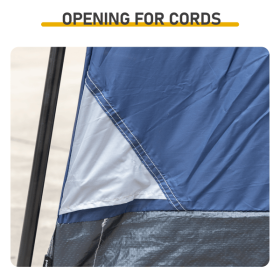 6 Person Outdoor Camping Tent, Waterproof Windproof Easy Setup, Double Layer Family Camping Tent with 1 Mesh Door & 5 Large Mesh Windows, Blue