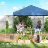 10 x 10 ft Pop Up Canopy Tent with One Push Setup, Outdoor Portable Instant Canopy Shelter w/ Roller Bag, Dark Blue