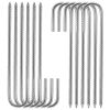 12PC 12inch J-Shaped Threaded Ground Screws, Steel Ground Screws, for Pipe and Tent Securing, Windproof and Durable