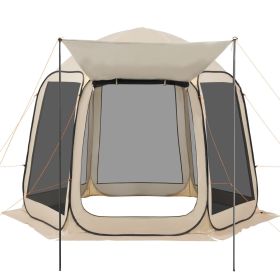 VEVOR Screen House Tent, 10 x 9.2 ft, 4-8 Person Pop Up Screen Tent with Extended Awning, Portable Screened in Canopy with Carry Bag, Netting Sides