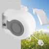 13m Wall Mounted Retractable Double Clothesline, Indoor Outdoor Retracting Laundry Drying Rack