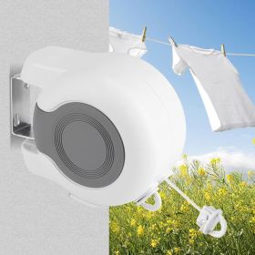 13m Wall Mounted Retractable Double Clothesline, Indoor Outdoor Retracting Laundry Drying Rack