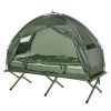 Folding Camping Cot for Adults All-in-One Elevated Tent with Sleeping Bag Thick Air Mattress Portable Single Bed