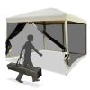 10x10 Pop Up Canopy Tent, Mesh Sidewalls, Adjustable Height, Carry Bag Included - Garden Patio Shade, Easy Setup