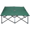 2 Person Folding Camp Cot for Adults, 50" Wide Outdoor Portable Sleeping Cot with Carry Bag, Elevated Camping Bed, Green