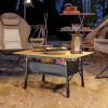 3ft Aluminum Small Folding Table, Portable Camping Table with Storage Bag, Carry Bag for Outdoor Picnic BBQ, Brown