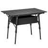 3ft Aluminum Small Folding Table, Portable Camping Table with Storage Bag, Carry Bag for Outdoor Picnic BBQ, Black