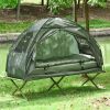 Folding Camping Cot for Adults All-in-One Elevated Tent with Sleeping Bag Thick Air Mattress Portable Single Bed