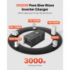 Pure Sine Wave Inverter Charger, 3000 Watt, DC 24V to AC 120V Power Inverter with LCD Display, Remote Control