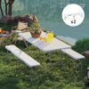 2 Pack 6 ft Portable Foldable Bench Seats, Plastic Folding Benches with Carrying Handle for Camping, White