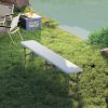 2 Pack 6 ft Portable Foldable Bench Seats, Plastic Folding Benches with Carrying Handle for Camping, White