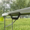 2 Pack 6 ft Portable Foldable Bench Seats, Plastic Folding Benches with Carrying Handle for Camping, White