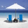 Portable High Strength Beach Chair with Adjustable Headrest Blue