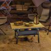 3ft Aluminum Small Folding Table, Portable Camping Table with Storage Bag, Carry Bag for Outdoor Picnic BBQ, Brown