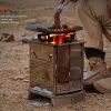 Portable Foldable Square Wood - burning Stove, Compact 8.27*5.51*5.51 - inch Size, Weighing Only 1.7 lb, Essential for Camping and Backpacking