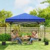 10 x 10 ft Pop Up Canopy Tent with One Push Setup, Outdoor Portable Instant Canopy Shelter w/ Roller Bag, American Flag