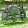 Folding Camping Cot for Adults All-in-One Elevated Tent with Sleeping Bag Thick Air Mattress Portable Single Bed