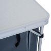 47" Aluminum Portable Camping Table, Folding Picnic Table with Handle & Storage, Silver