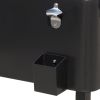 80 QT Rolling Cooling Bins Ice Chest on Wheels Outdoor Stand Up Drink Cooler Cart for Party, Black