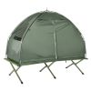 Folding Camping Cot for Adults All-in-One Elevated Tent with Sleeping Bag Thick Air Mattress Portable Single Bed