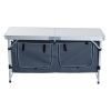 47" Aluminum Portable Camping Table, Folding Picnic Table with Handle & Storage, Silver