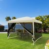 10x10 Pop Up Canopy Tent, Mesh Sidewalls, Adjustable Height, Carry Bag Included - Garden Patio Shade, Easy Setup