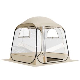 VEVOR Pop up Sports Tent, 72x72 in Clear Bubble Tent for 2-4 Persons, Waterproof Outdoor Pod with Floor Mat & Top Cover