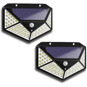 Aolyty Solar Lights Outdoor, Motion Sensor Wall Light 3 Lighting Modes IP65 Waterproof LED Solar Security Lights Four Side Inllumination 2-Pack For Ga (Option: 2pcs)