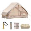 Inflatable Tent With Pump,Glamping Tents For 4-6 Person, Easy Setup 4 Season Waterproof Outdoor Tent