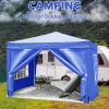 10'x10' Pop Up Canopy Outdoor Portable Party Folding Tent with Removable Sidewalls + Carry Bag + 4pcs Weight Bag