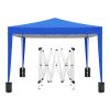 10'x10' Pop Up Canopy Outdoor Portable Party Folding Tent with Removable Sidewalls + Carry Bag + 4pcs Weight Bag