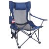Foldable Camping Chair Collapsible Reclining Chair 330LBS Load Heavy Duty Steel Lawn Chair with Reclining Backrest Angle Cup Holder Pillow Side Pocket