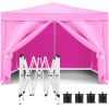 10'x10' Pop Up Canopy Outdoor Portable Party Folding Tent with Removable Sidewalls + Carry Bag + 4pcs Weight Bag