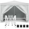10'x10' Pop Up Canopy Outdoor Portable Party Folding Tent with Removable Sidewalls + Carry Bag + 4pcs Weight Bag